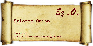 Szlotta Orion névjegykártya